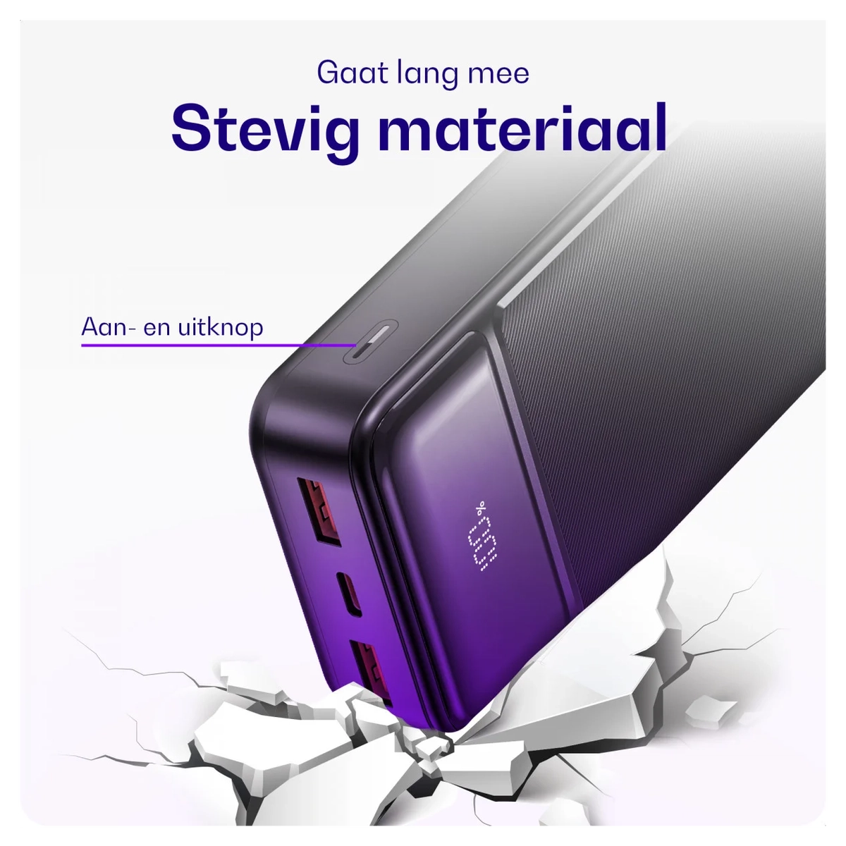 Buddi Boost 20.000 mAh Powerbank Met Display Duo Pack Zwart 22.5W afbeelding 7