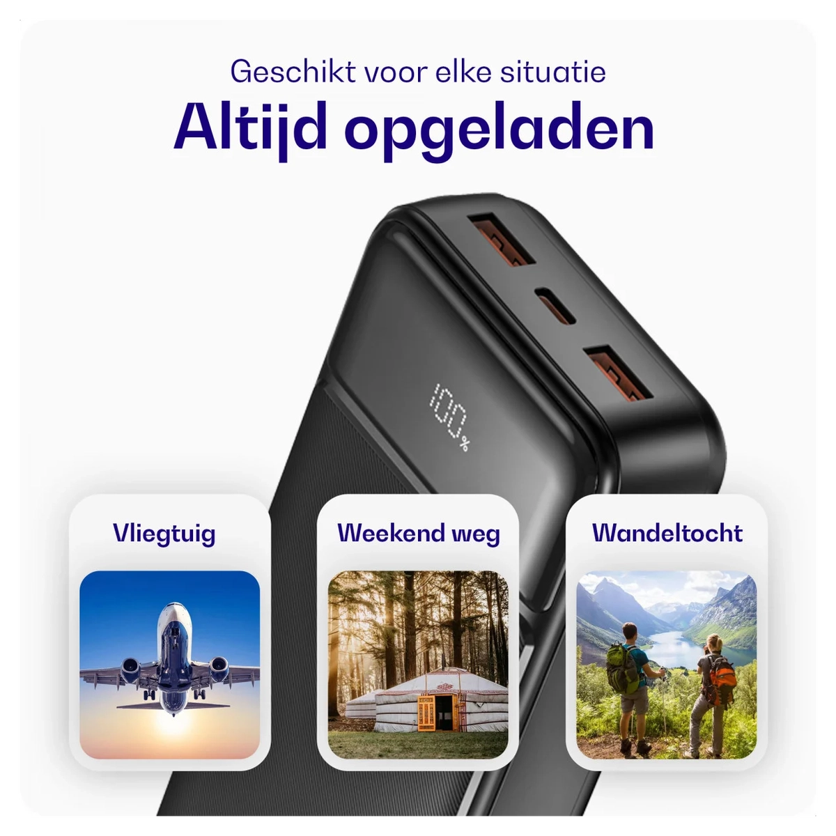 Buddi Boost 20.000 mAh Powerbank Met Display Duo Pack Zwart 22.5W afbeelding 11