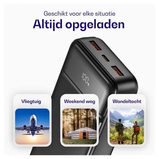 Buddi Boost 20.000 mAh Powerbank Met Display Duo Pack Zwart 22.5W afbeelding 11
