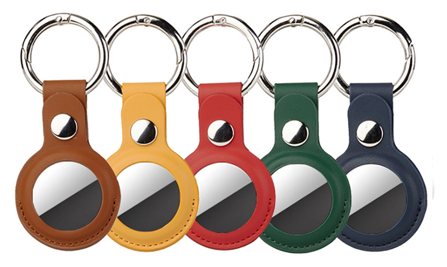 4smarts Apple AirTag Kunstleer Kleurrijk Sleutelhanger Hoesje (5-Pack) afbeelding 1