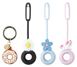 4smarts Apple AirTag Siliconen Kleurrijk Sleutelhanger Hoesje (4-Pack) afbeelding