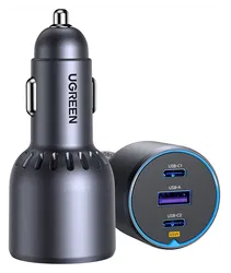 UGREEN USB/USB-C Auto Snellader 75W met PD en QC 3.0 Zwart afbeelding