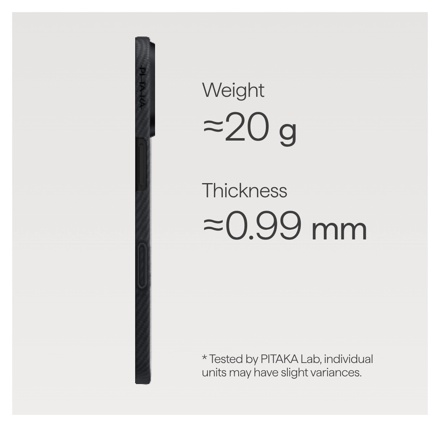 PITAKA Ultra-Slim iPhone 17 Hoesje 600D MagSafe Ultra Dun Zwart afbeelding 4