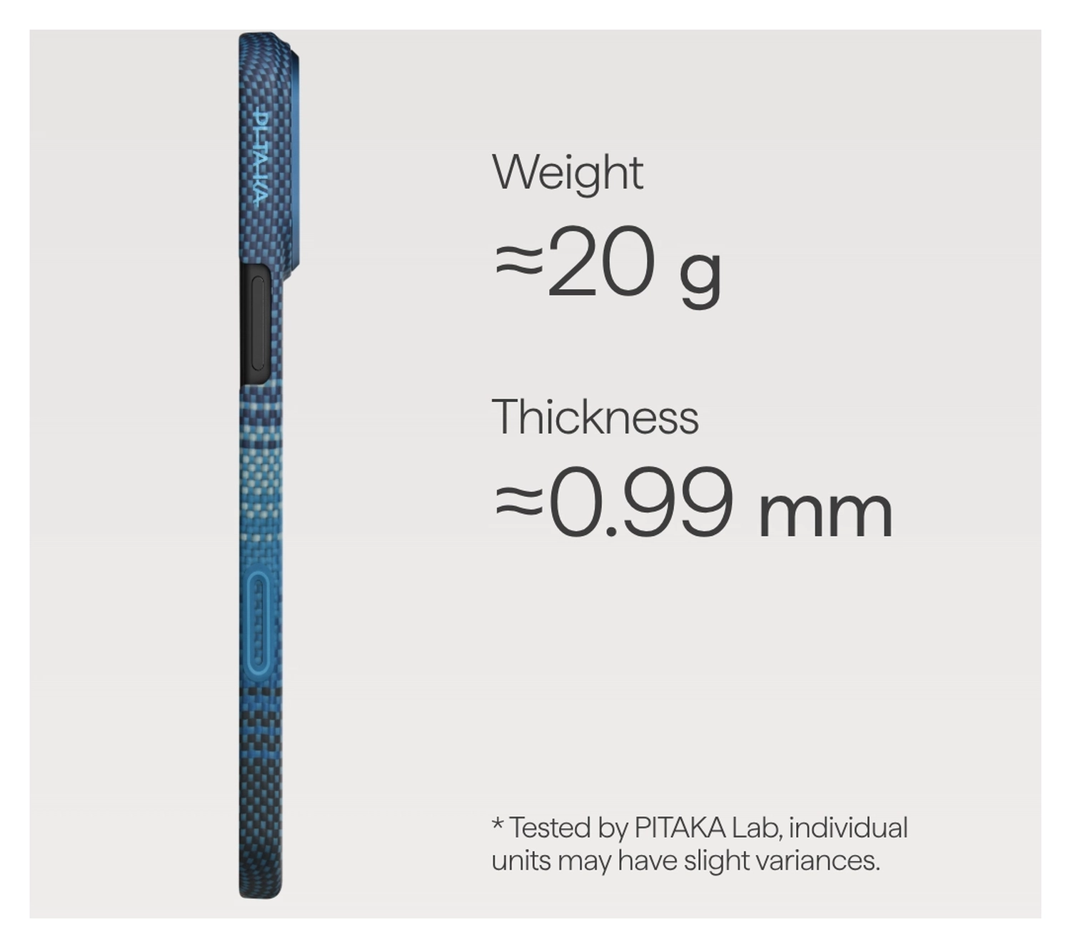 PITAKA Ultra-Slim iPhone 17 Hoesje 600D MagSafe Ultra Dun Moonrise afbeelding 4