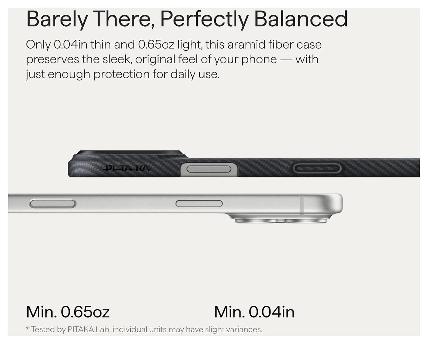 PITAKA Ultra-Slim iPhone 17 Pro Hoesje 600D MagSafe Ultra Dun Zwart afbeelding 9