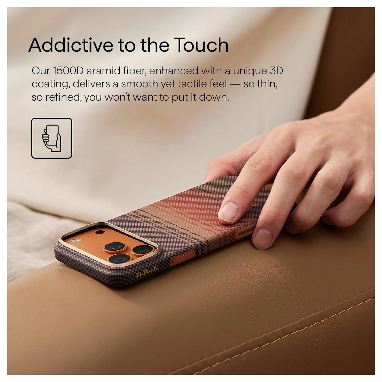 PITAKA Ultra-Slim iPhone 17 Pro Hoesje 600D MagSafe Ultra Dun Sunset afbeelding 6