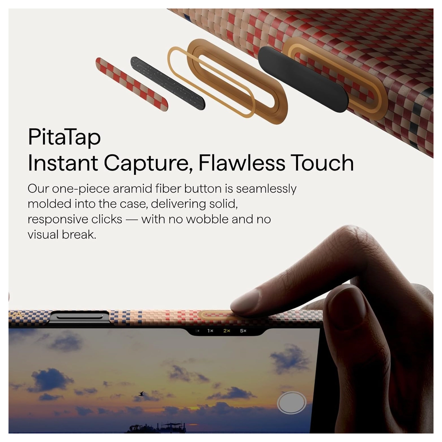 PITAKA Ultra-Slim iPhone 17 Pro Hoesje 600D MagSafe Ultra Dun Sunset afbeelding 8
