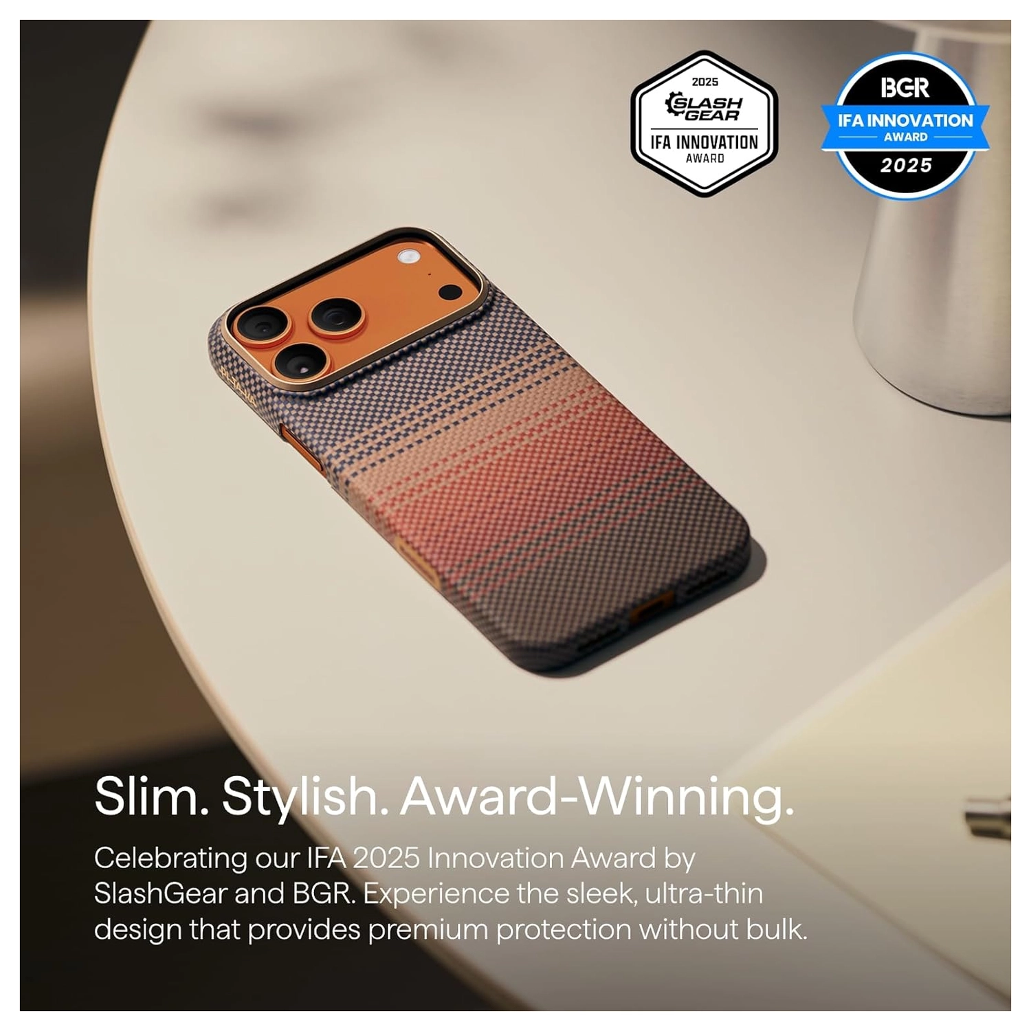 PITAKA Ultra-Slim iPhone 17 Pro Hoesje 600D MagSafe Ultra Dun Sunset afbeelding 5