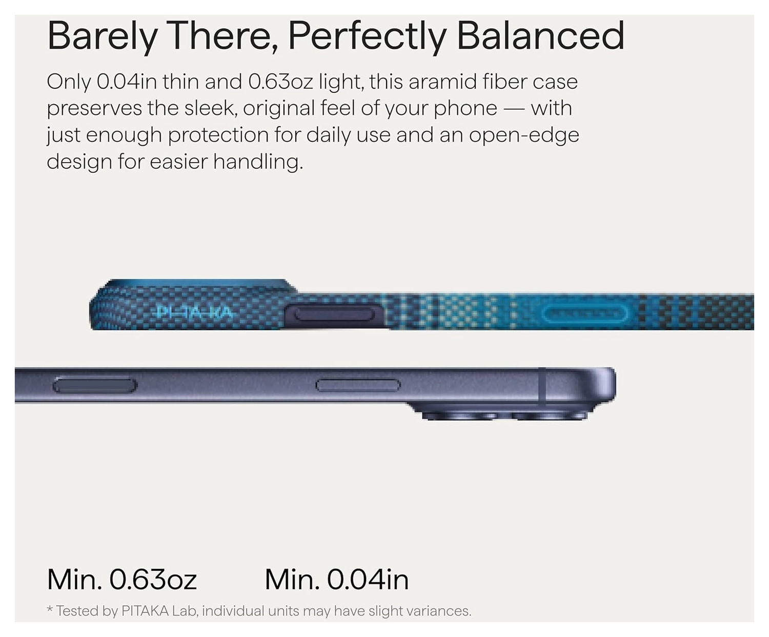 PITAKA Ultra-Slim iPhone 17 Pro Hoesje 600D MagSafe Ultra Dun Moonrise afbeelding 11