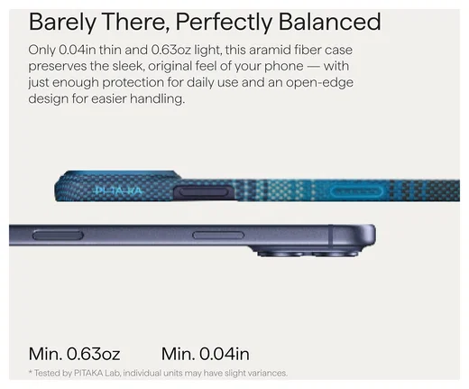 PITAKA Ultra-Slim iPhone 17 Pro Hoesje 600D MagSafe Ultra Dun Moonrise afbeelding 11