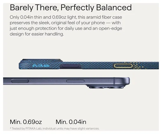 PITAKA Ultra-Slim iPhone 17 Pro Hoesje 600D MagSafe Ultra Dun Milky Way afbeelding 8