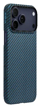 PITAKA Ultra-Slim iPhone 17 Pro Max Hoesje 600D MagSafe Ultra Dun Blauw Grijs
