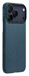 PITAKA Ultra-Slim iPhone 17 Pro Max Hoesje 600D MagSafe Ultra Dun Blauw Grijs afbeelding