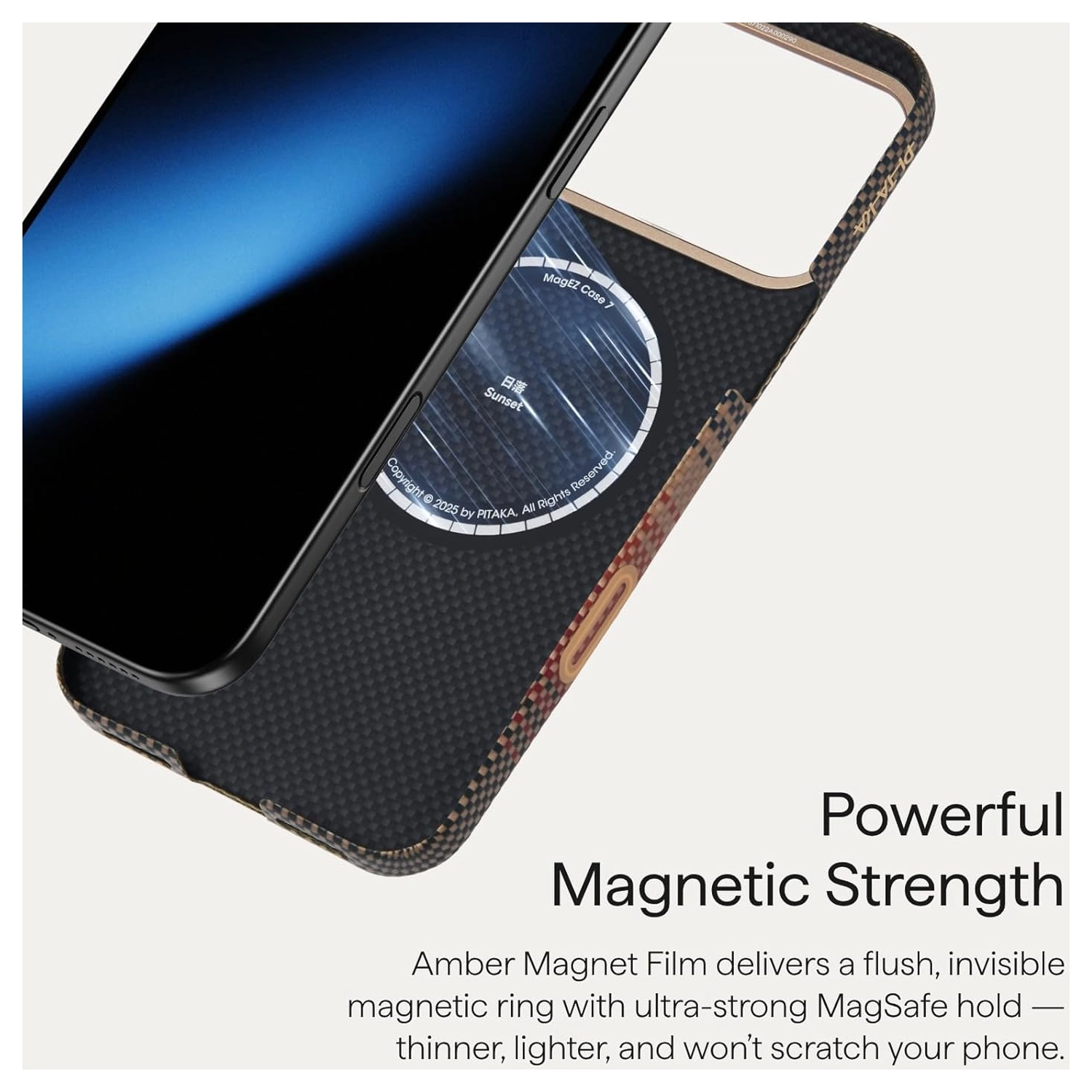 PITAKA Ultra-Slim iPhone 17 Pro Max Hoesje 600D MagSafe Ultra Dun Sunset afbeelding 7