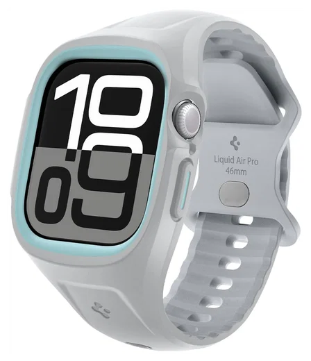 Spigen Liquid Air Pro - Apple Watch 11/10 46MM - Hoesje en Bandje - Grijs afbeelding 1