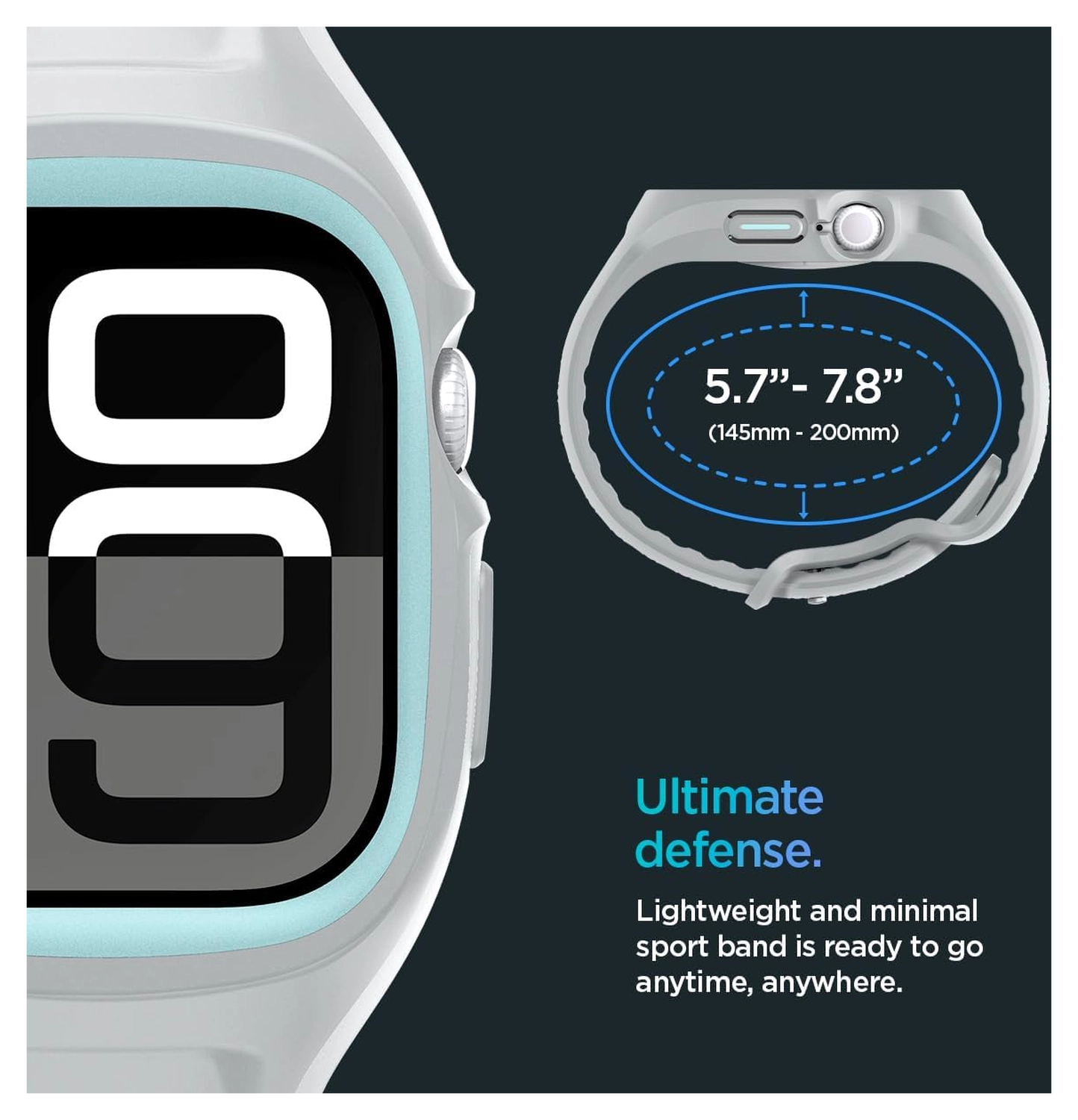 Spigen Liquid Air Pro - Apple Watch 11/10 46MM - Hoesje en Bandje - Grijs afbeelding 3