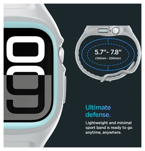 Spigen Liquid Air Pro - Apple Watch 11/10 46MM - Hoesje en Bandje - Grijs afbeelding 3