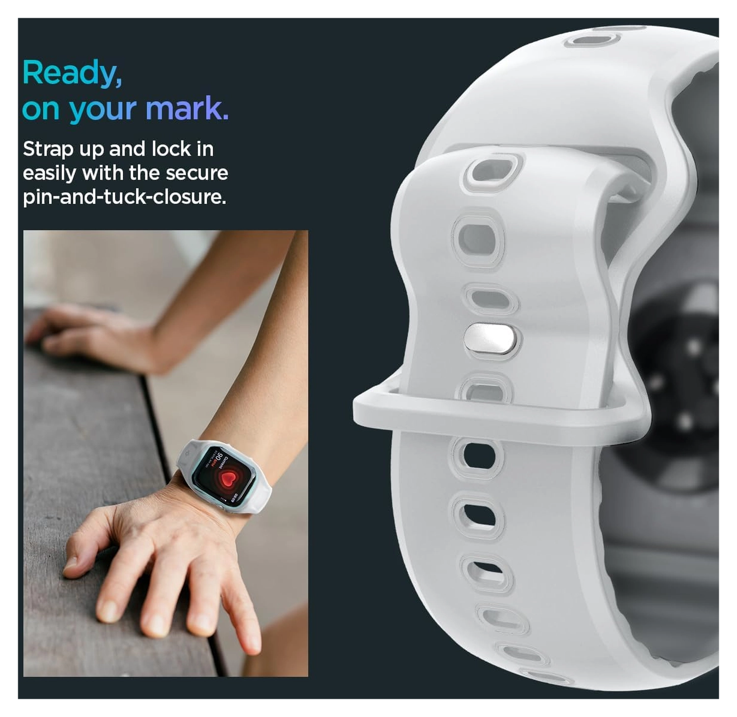 Spigen Liquid Air Pro - Apple Watch 11/10 46MM - Hoesje en Bandje - Grijs afbeelding 4
