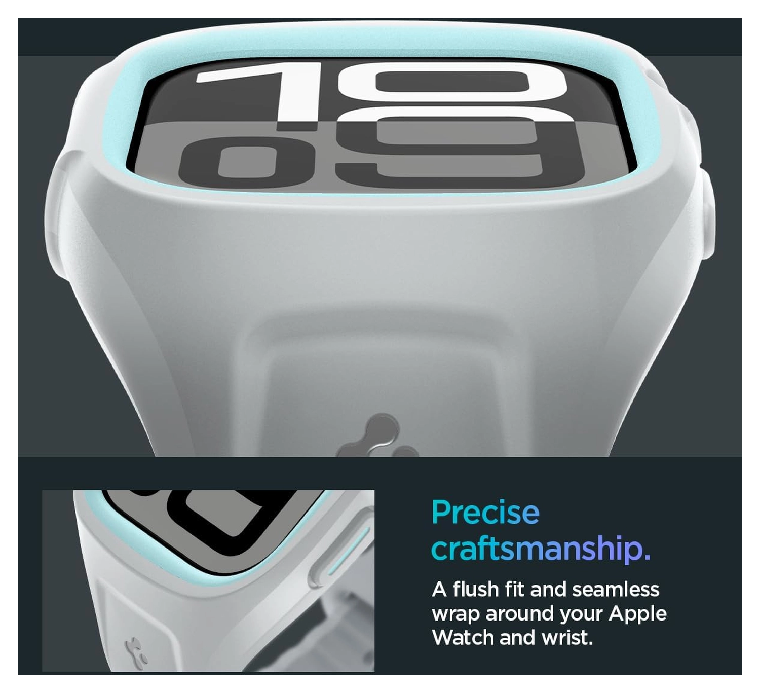 Spigen Liquid Air Pro - Apple Watch 11/10 46MM - Hoesje en Bandje - Grijs afbeelding 6