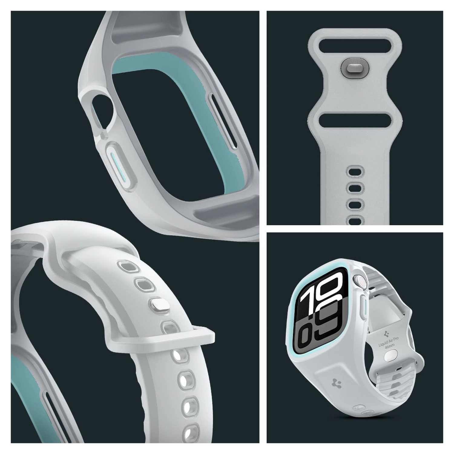 Spigen Liquid Air Pro - Apple Watch 11/10 46MM - Hoesje en Bandje - Grijs afbeelding 7