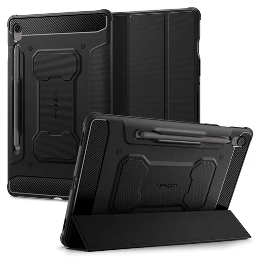 Spigen Rugged Armor Pro Samsung Galaxy Tab S10 FE Plus Hoes Book Case Zwart afbeelding 1