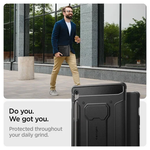 Spigen Rugged Armor Pro Samsung Galaxy Tab S10 FE Plus Hoes Book Case Zwart afbeelding 3