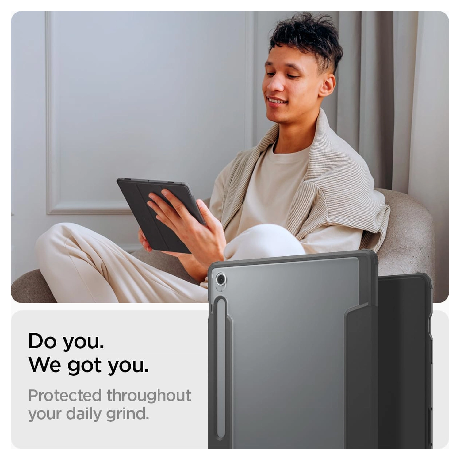 Spigen Ultra Hybrid Pro Samsung Galaxy Tab S10 FE Plus Hoes Zwart afbeelding 2