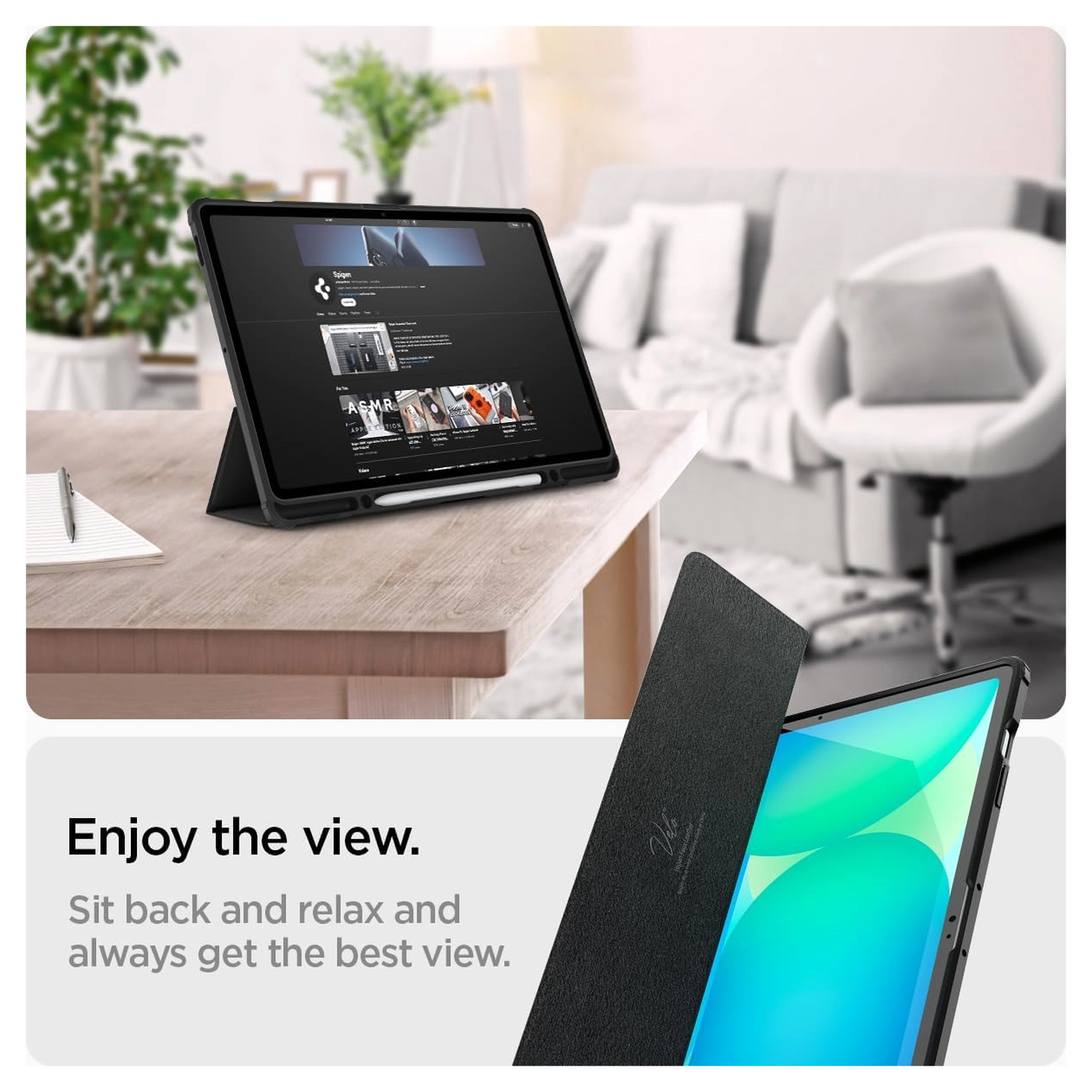 Spigen Ultra Hybrid Pro Samsung Galaxy Tab S10 FE Plus Hoes Zwart afbeelding 3