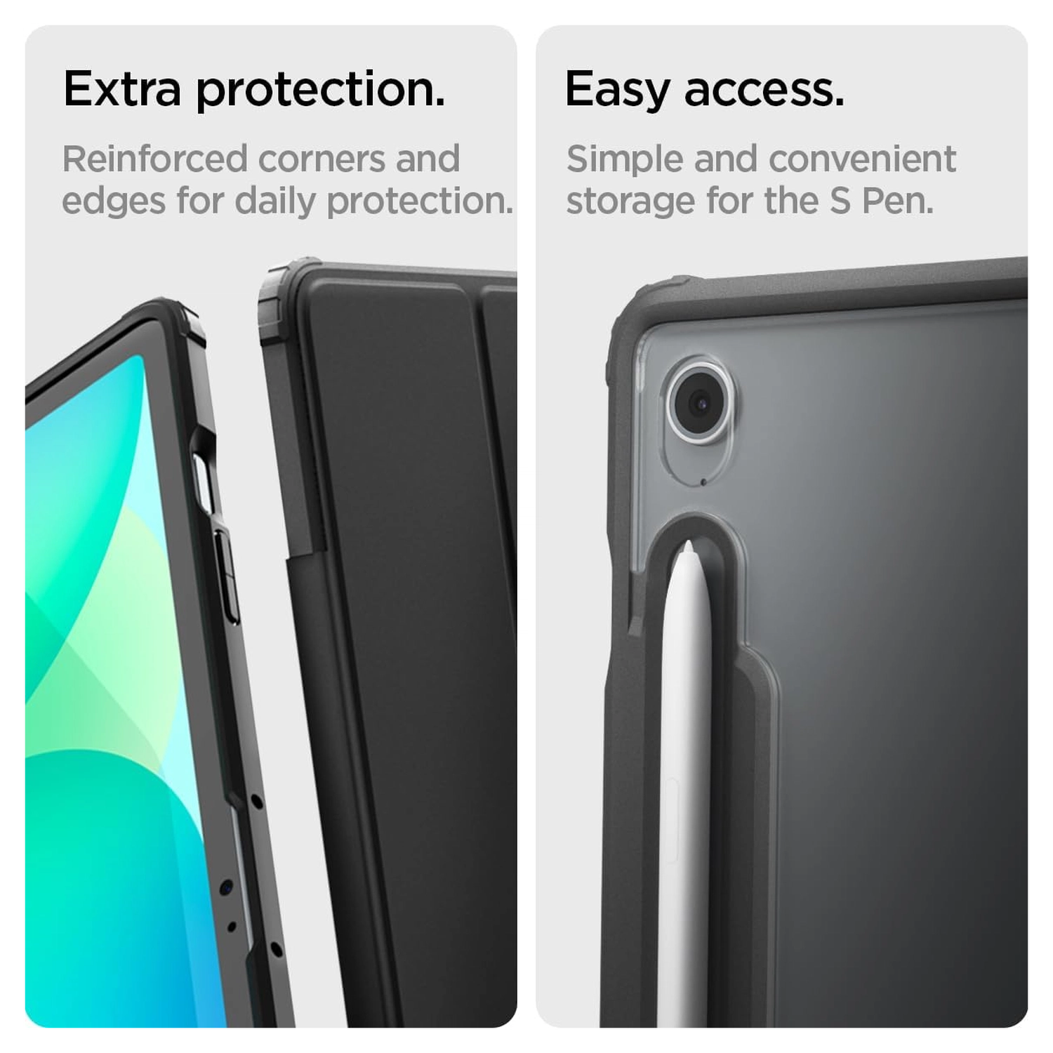 Spigen Ultra Hybrid Pro Samsung Galaxy Tab S10 FE Plus Hoes Zwart afbeelding 5