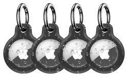 Apple AirTag TPU Sleutelhanger Hoesje Waterdicht Zwart (4-Pack) afbeelding