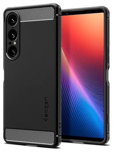 Spigen Rugged Armor Sony Xperia 1 VII Hoesje Back Cover Zwart afbeelding 1