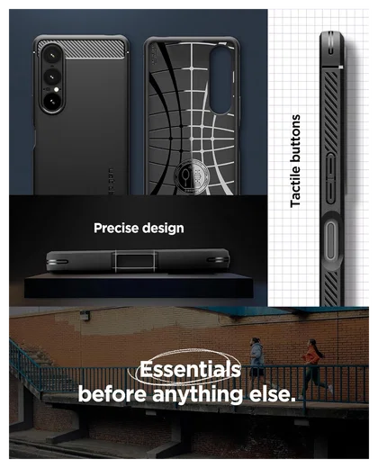 Spigen Rugged Armor Sony Xperia 1 VII Hoesje Back Cover Zwart afbeelding 7