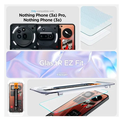 Spigen EZ Fit GLAS.tR Nothing Phone (3a) / (3a) Pro Screen Protector 1-Pack afbeelding 2
