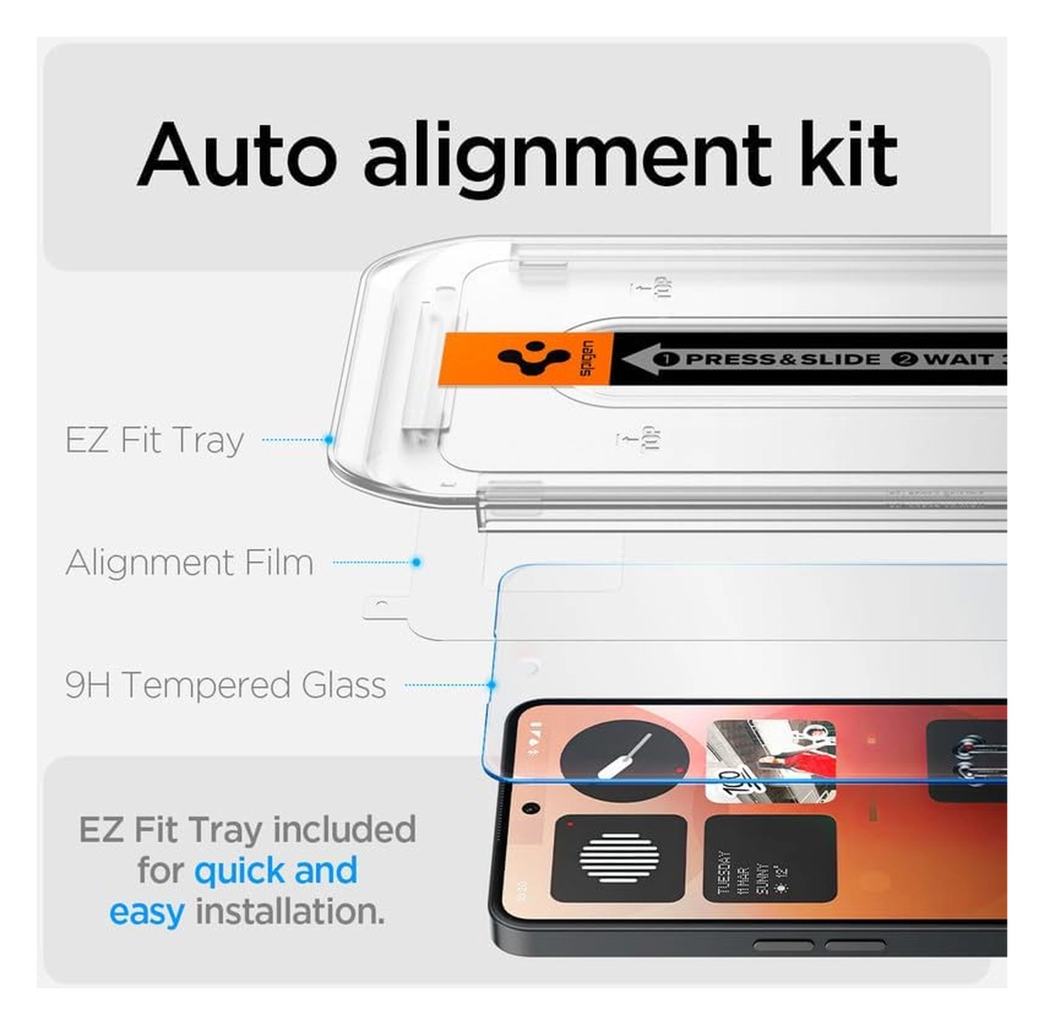 Spigen EZ Fit GLAS.tR Nothing Phone (3a) / (3a) Pro Screen Protector 1-Pack afbeelding 3