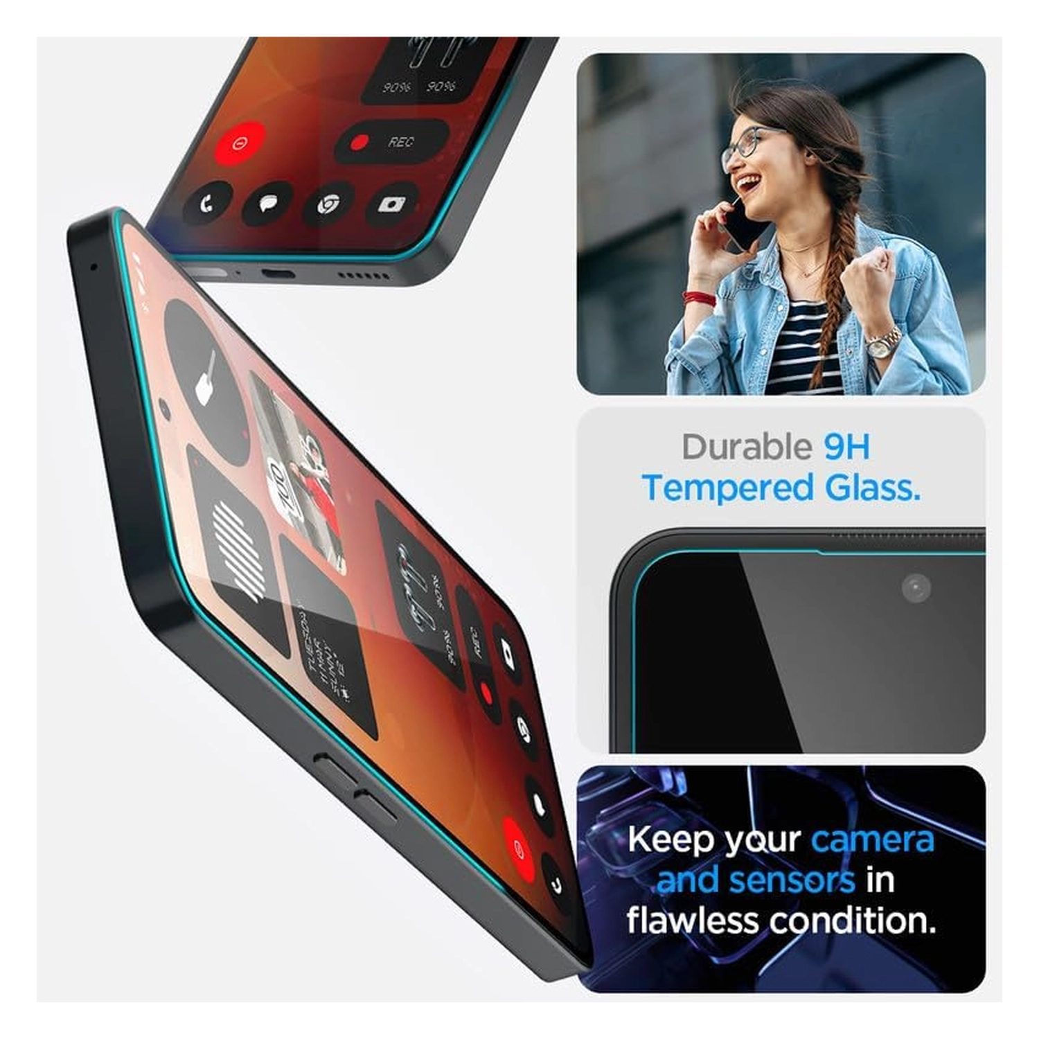 Spigen EZ Fit GLAS.tR Nothing Phone (3a) / (3a) Pro Screen Protector 1-Pack afbeelding 4