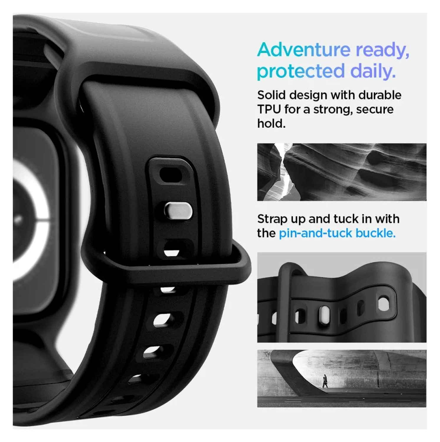 Spigen Vault Pro - Apple Watch 11/10 46MM Hoesje en Bandje - Zwart afbeelding 2