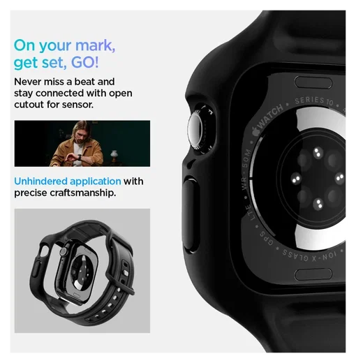 Spigen Vault Pro - Apple Watch 11/10 46MM Hoesje en Bandje - Zwart afbeelding 4