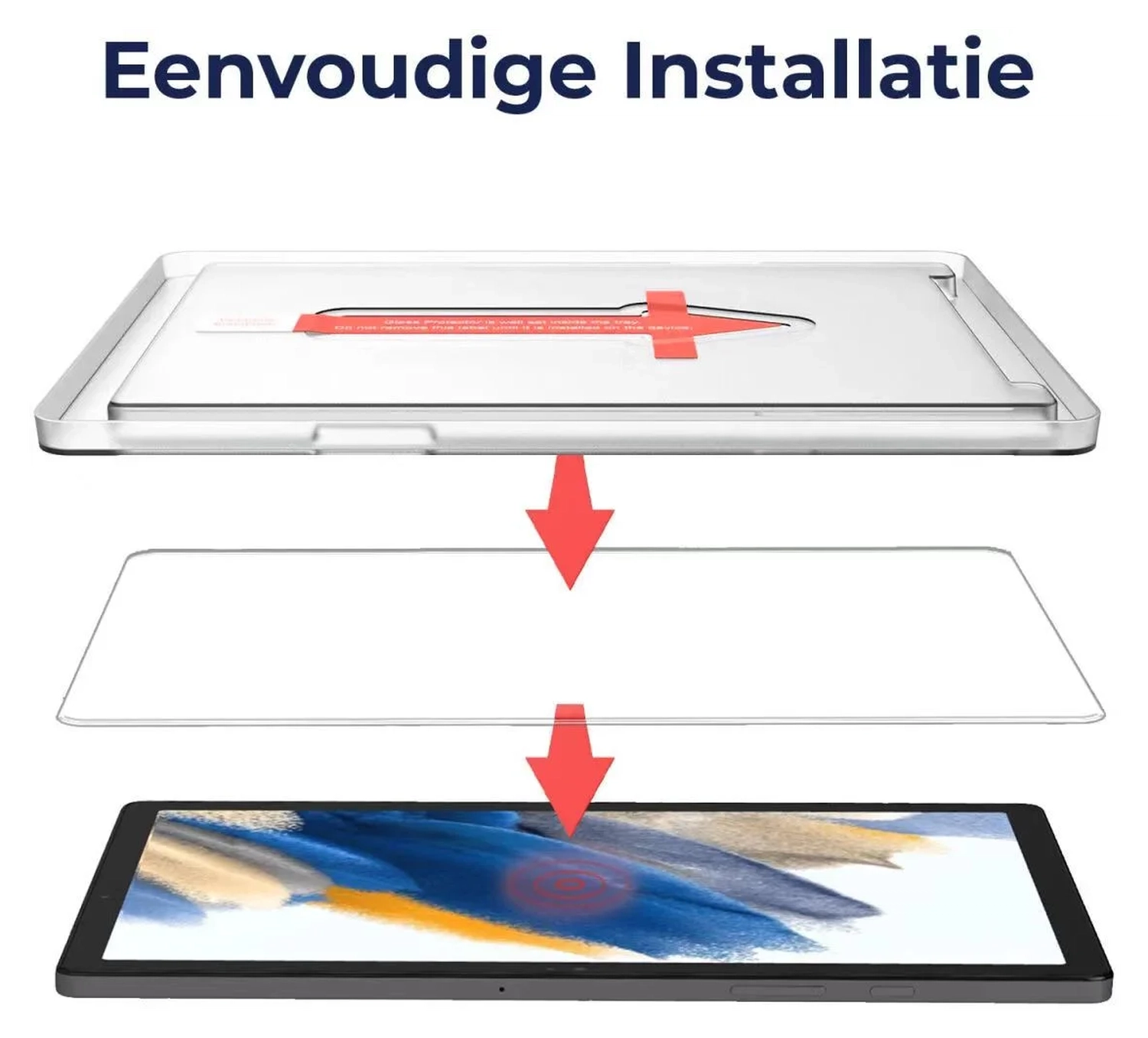 Duo Pack Rosso Samsung Galaxy Tab A11 / A9 Tempered Glass Installatietray afbeelding 2