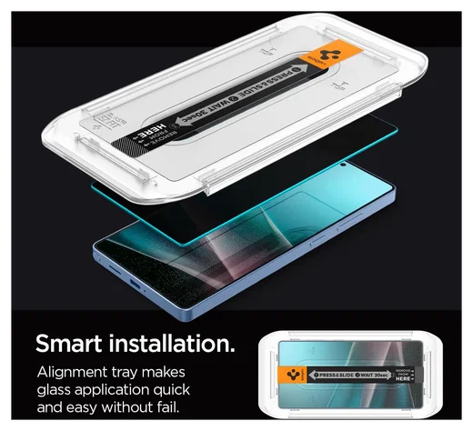Spigen GLAS.tR EZ Fit HD Samsung Galaxy S25 Ultra Privacy Glass 2-Pack afbeelding 3