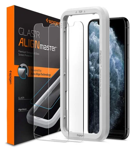 Spigen AlignMaster iPhone 11 Pro/XS/X Screen Protector Tempered Glass (2-Pack) afbeelding 1
