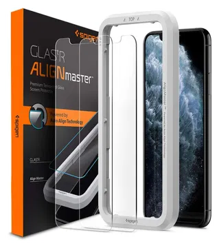 Spigen AlignMaster iPhone 11 Pro/XS/X Screen Protector Tempered Glass (2-Pack)