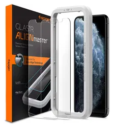 Spigen AlignMaster iPhone 11 Pro/XS/X Screen Protector Tempered Glass (2-Pack) afbeelding