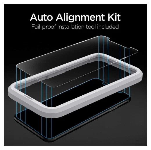 Spigen AlignMaster iPhone 11 Pro/XS/X Screen Protector Tempered Glass (2-Pack) afbeelding 3
