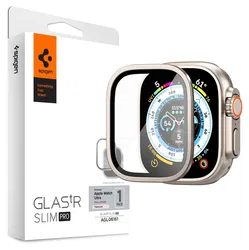 Spigen Glas.tR Slim Pro - Apple Watch Ultra 3/2/1 Screen Protector - Titanium afbeelding