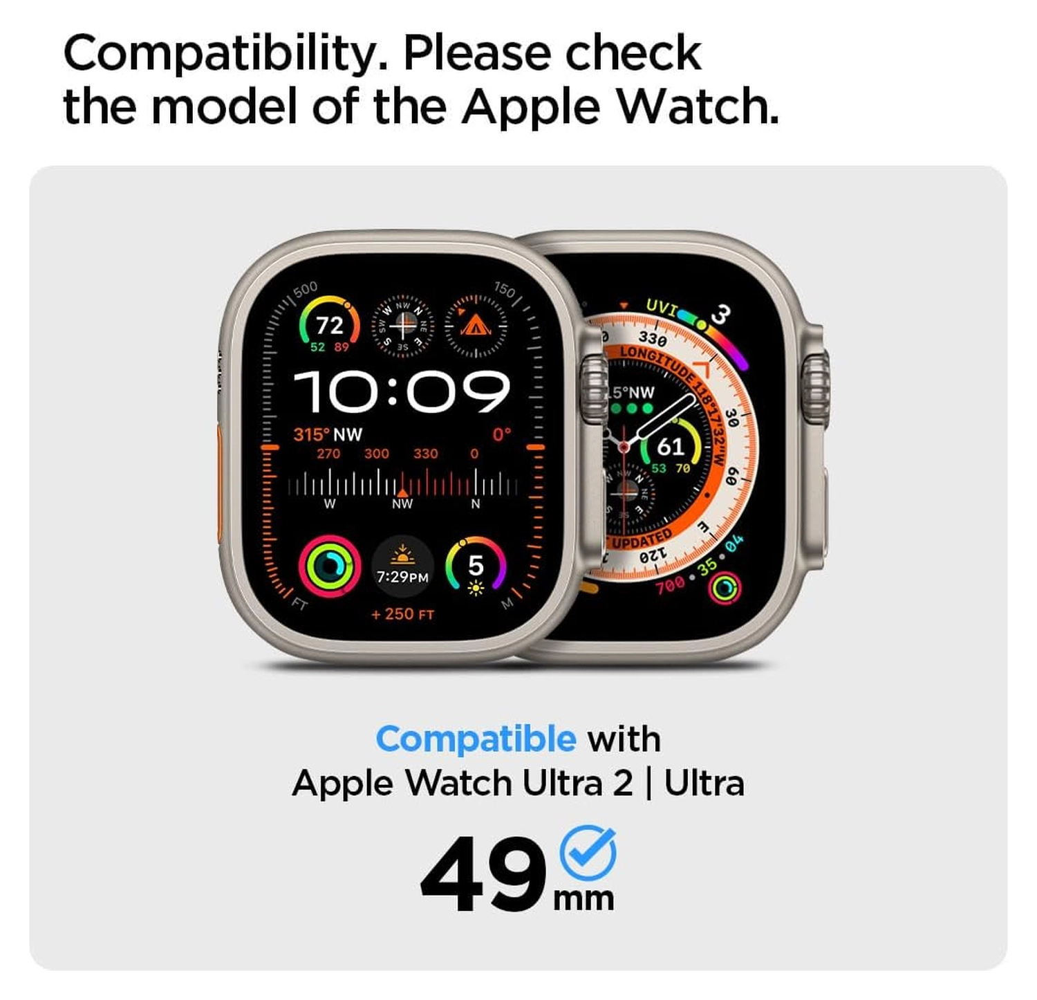 Spigen Glas.tR Slim Pro - Apple Watch Ultra 3/2/1 Screen Protector - Titanium afbeelding 2