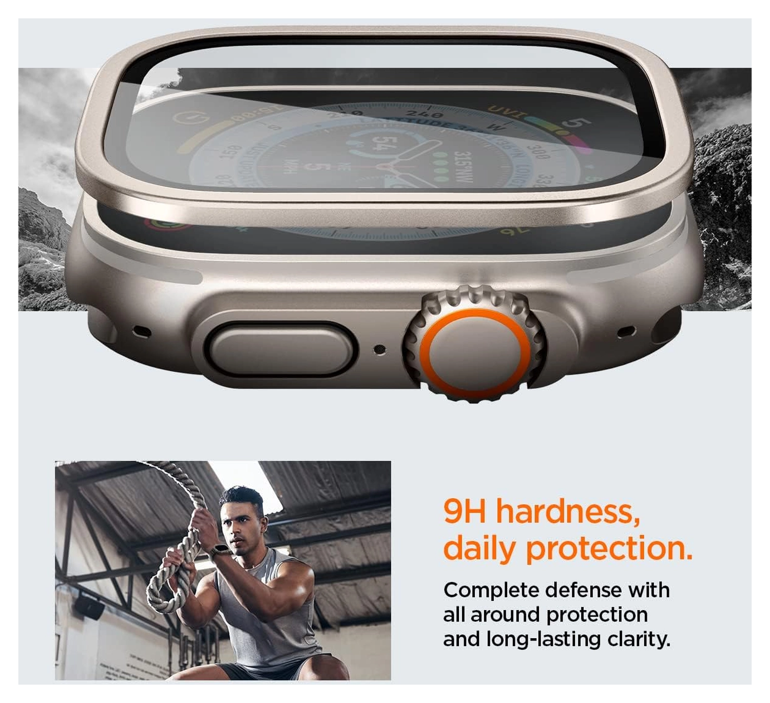 Spigen Glas.tR Slim Pro - Apple Watch Ultra 3/2/1 Screen Protector - Titanium afbeelding 7