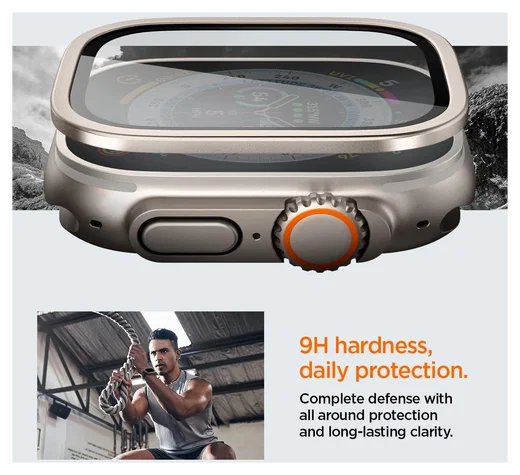 Spigen Glas.tR Slim Pro - Apple Watch Ultra 3/2/1 Screen Protector - Titanium afbeelding 7
