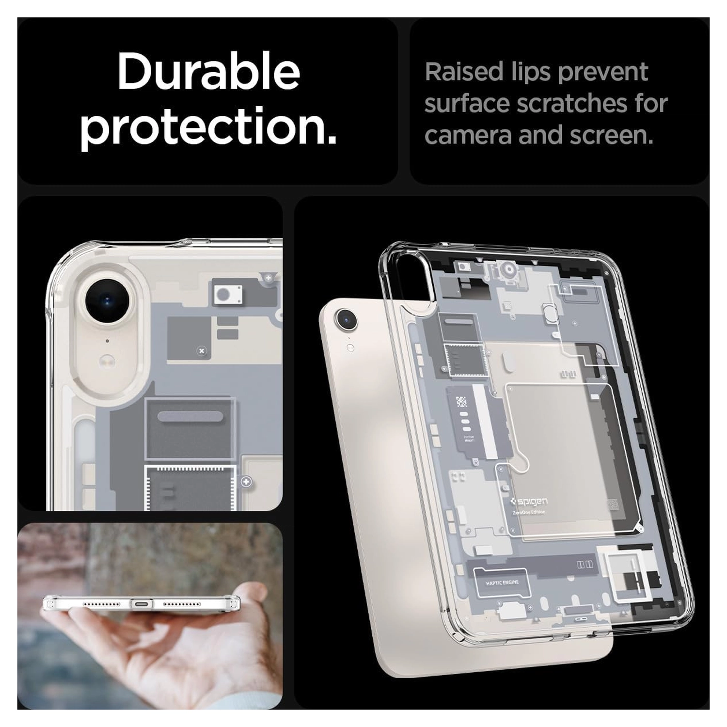 Spigen Ultra Hybrid Zero One iPad Mini 7/6 Hoes Back Cover Wit afbeelding 3