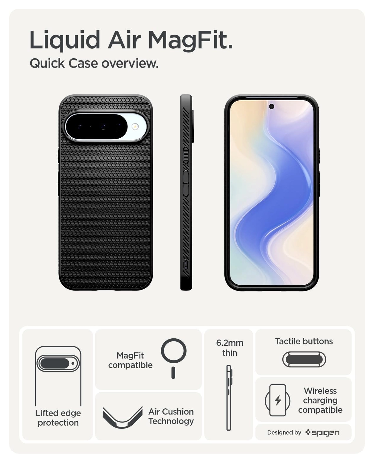Spigen Liquid Air MagFit Google Pixel 10 / 10 Pro Hoesje MagSafe Groen afbeelding 3