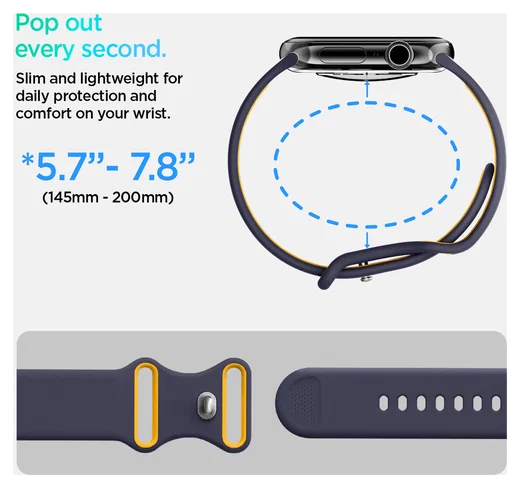 Spigen - Apple Watch 1-10/SE/Ultra Bandje - 49/46/45/44/42MM Bandje - Blauw afbeelding 5